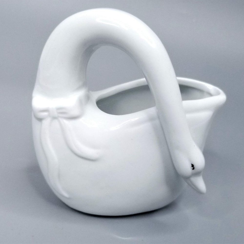 Vintage Ceramic Swan Planter Vase Succulent Pot